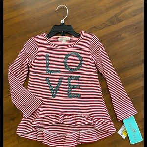 Little girls valentine shirt, size 3t or 5T